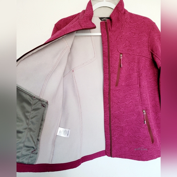 Eddie Bauer Rugged RipStop Textured Microfleece Berry Jacket Trail/Ski Large - Picture 8 of 16